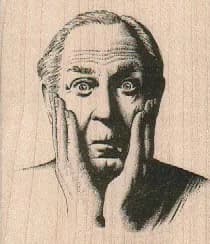 Man With Hands On Face 2 1/4 x 2 1/2-0
