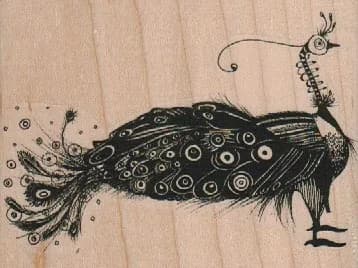 Whimsical Peacock 3 3/4 x 2 3/4-0