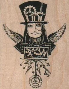 Steampunk Woman's Head 2 1/2 x 3-0
