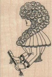 Steampunk Hair Lady 2 x 2 3/4-0