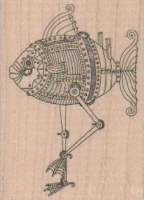 Steampunk Walking Fish 2 1/4 x 3-0