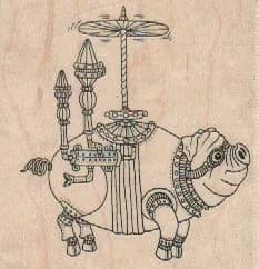 Steampunk Piggy 2 1/2 x 2 1/2-0