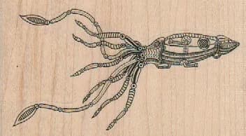 Steampunk Squid 3 3/4 x 2-0