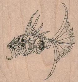 Steampunk Fish 2 3/4 x 2 3/4-0