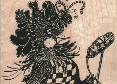 Bird With Microphone 4 1/4 x 3-0