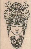 Steampunk Lady Face 1 1/4 x 1 3/4-0