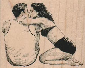 Couple Kissing 3 1/2 x 2 3/4-0