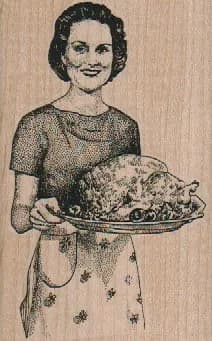 Lady With Turkey 2 1/4 x 3 1/2-0