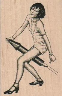 Lady On Rocket 2 1/4 x 3 1/4-0