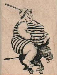 Large Lady On Donkey 2 x 2 1/2-0
