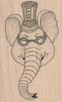 Steampunk Elephant 2 1/4 x 3 1/2-0