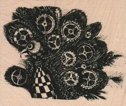 Steampunk Peacock 4 1/4 x 3 1/2-0