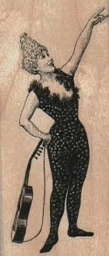 Lady With Guitar 1 3/4 x 3 3/4-0