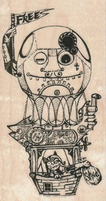 Steampunk Balloon Ship 2 1/4 x 4-0