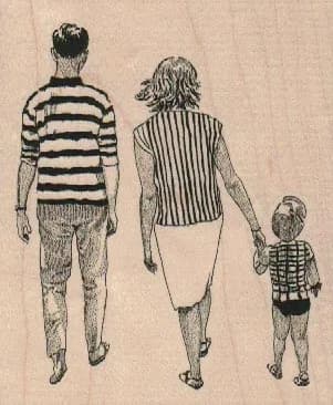 Family Walking 3 1/4 x 3 3/4-0