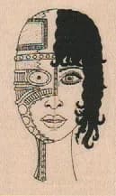Steampunk Lady Face 1 1/2 x 2 1/4-0