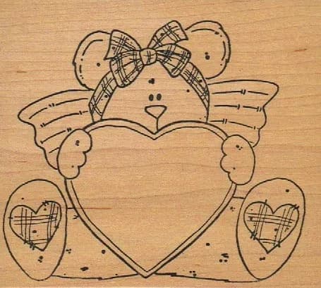 Raindrops On Roses Bear With Heart 4 1/4 x 4 1/2-0