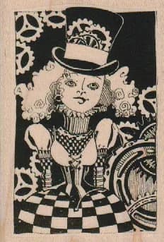 Steampunk Tophat Lady 2 1/2 x 3 1/2-0