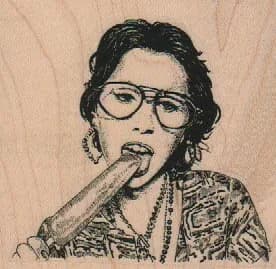 Lady With Popsicle 3 x 2 3/4-0