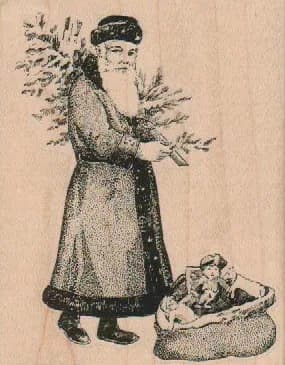Santa with Tree 3 x 3 3/4-0