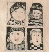 Four Faces 1 3/4 x 1 3/4-0