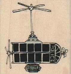Whimsical Flying Police Box 2 1/2 x 2 1/2-0