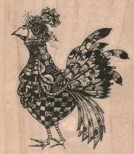 Whimsical Rooster 3 x 3 1/4-0