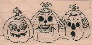 Three Jack-O-Lanterns 1 3/4 x 3 1/4-0