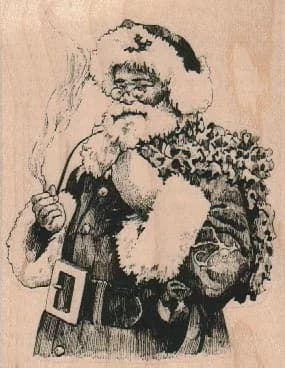 Santa Smoking 3 x 3 3/4-0