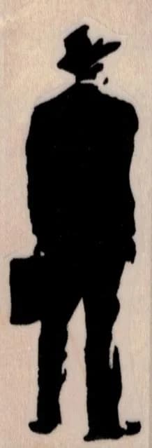 Businessman Silhouette 1 1/4 x 3 1/4-0