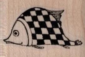 Whimsical Checker Fish 1 1/2 x 1-0