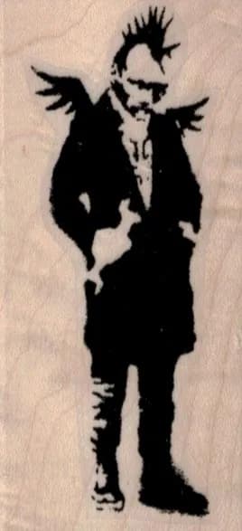 Banksy Winged Mohawk Guy 1 1/2 x 3-0