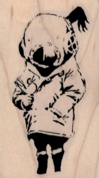 Banksy Diving Helmet Boy 1 3/4 x 3-0