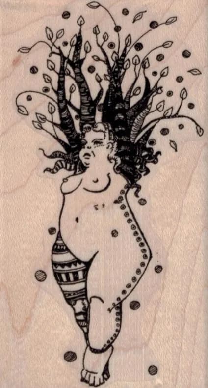 Whimsical Tree Lady Nude 2 1/4 x 4-0