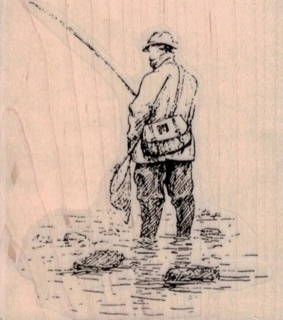 Man Fishing 3 x 3 1/4-0