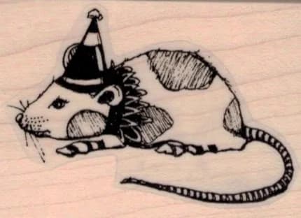 Whimsical Party Mouse/Rat 1 3/4 x 2 1/4-0