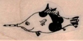 Whimsical Pointer Fish 1 x 1 3/4-0