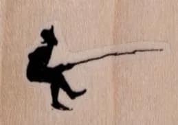 Man Fishing Silhouette 1 1/2 x 1-0