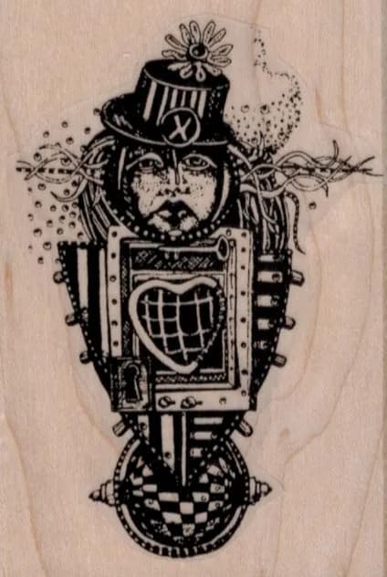 Whimsical Heart Machine Guy 2 1/4 x 3 1/4-0