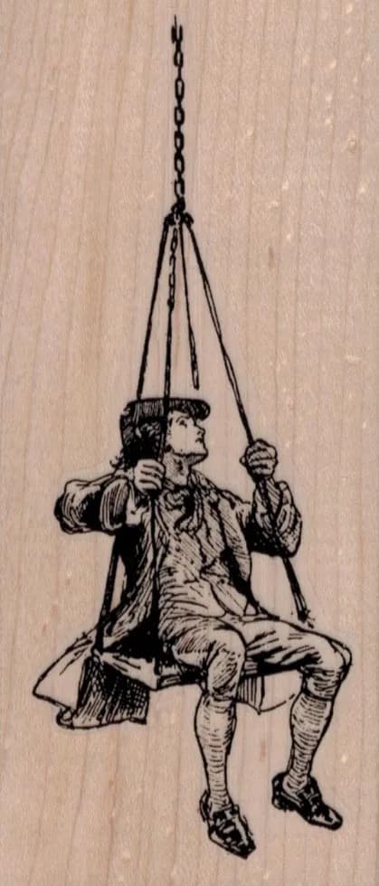 Vintage Boy on Swing 2 1/4 x 5-0