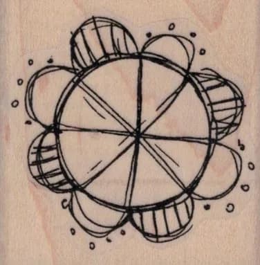 Striped Pattern Circle by Tera Callihan 2 x 2-0