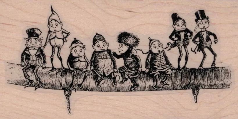 Elves On A Line 2 1/4 x 4 1/4-0