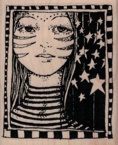 Whisical Star Girl In Frame 2 1/2 x 3-0