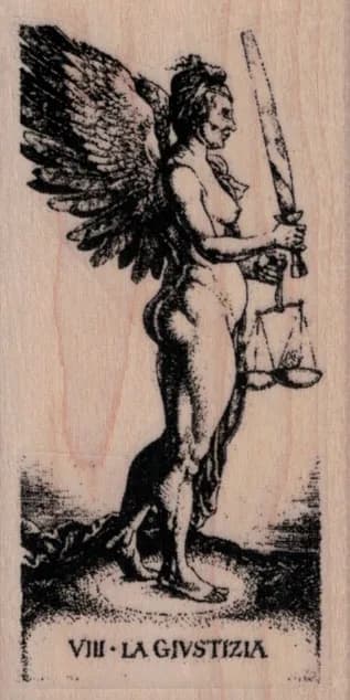 Tarot VIII Justice 1 3/4 x 3 1/4-0