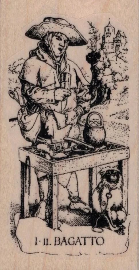 Tarot I- Il Bagatto The Magician 1 3/4 x 3 1/4-0
