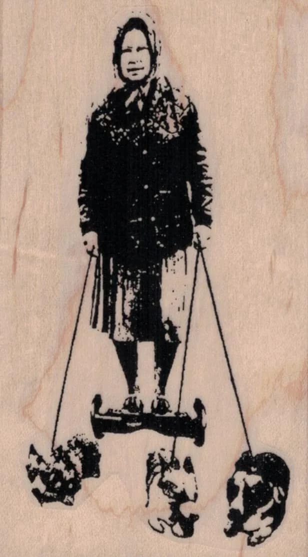 Banksy Queen WIth Corgis 2 1/4 x 3 3/4-0