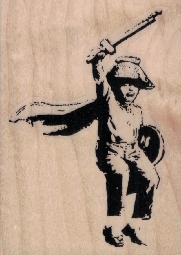 Banksy Boy Playing 2 1/4 x 3-0