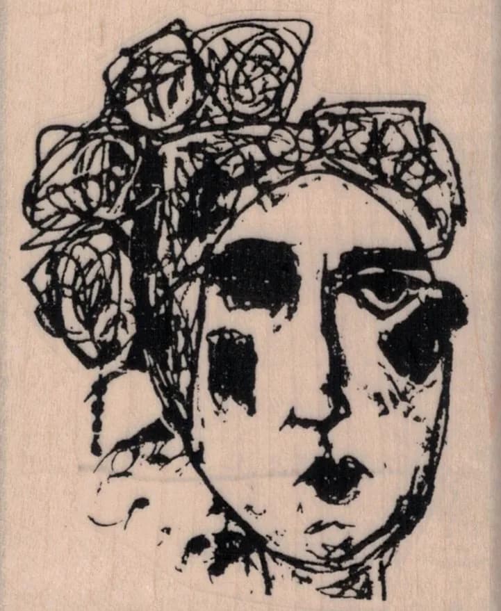 Tina Walker Oval Face Scribble Girl 2 1/2 x 3-0