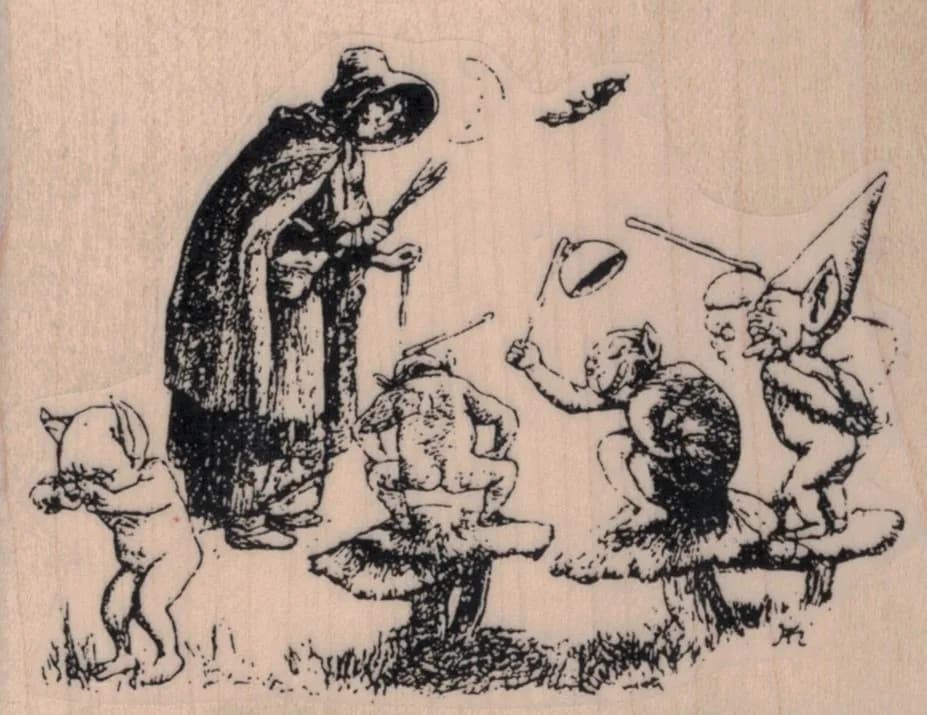 Witch With Familiars 3 1/4 x 2 1/2-0
