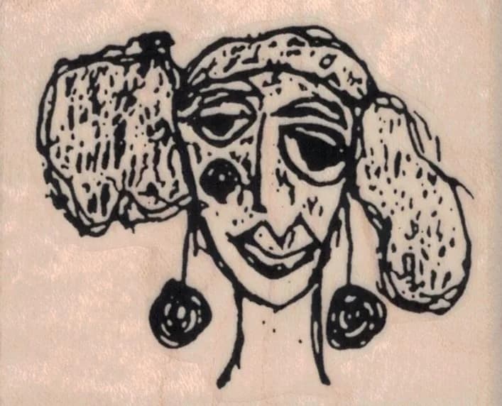 Tina Walker Scribble Girl Pigtails 2 1/2 x 2-0